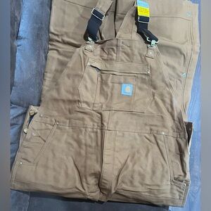 Carhartt Men's Firm Duck Insulated Double Front Bib Overall NWT